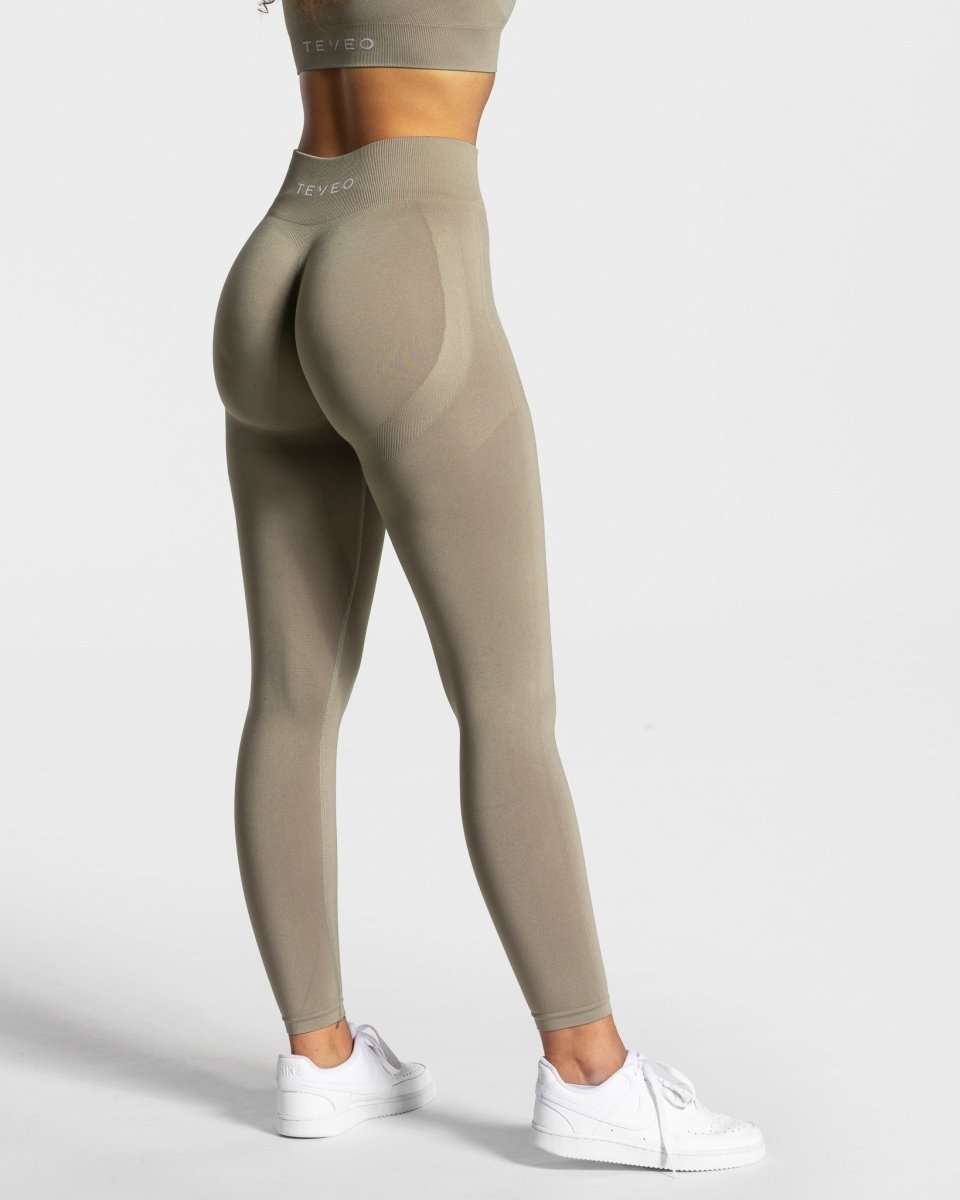 Charming Scrunch Leggings "Khaki" - TEVEO