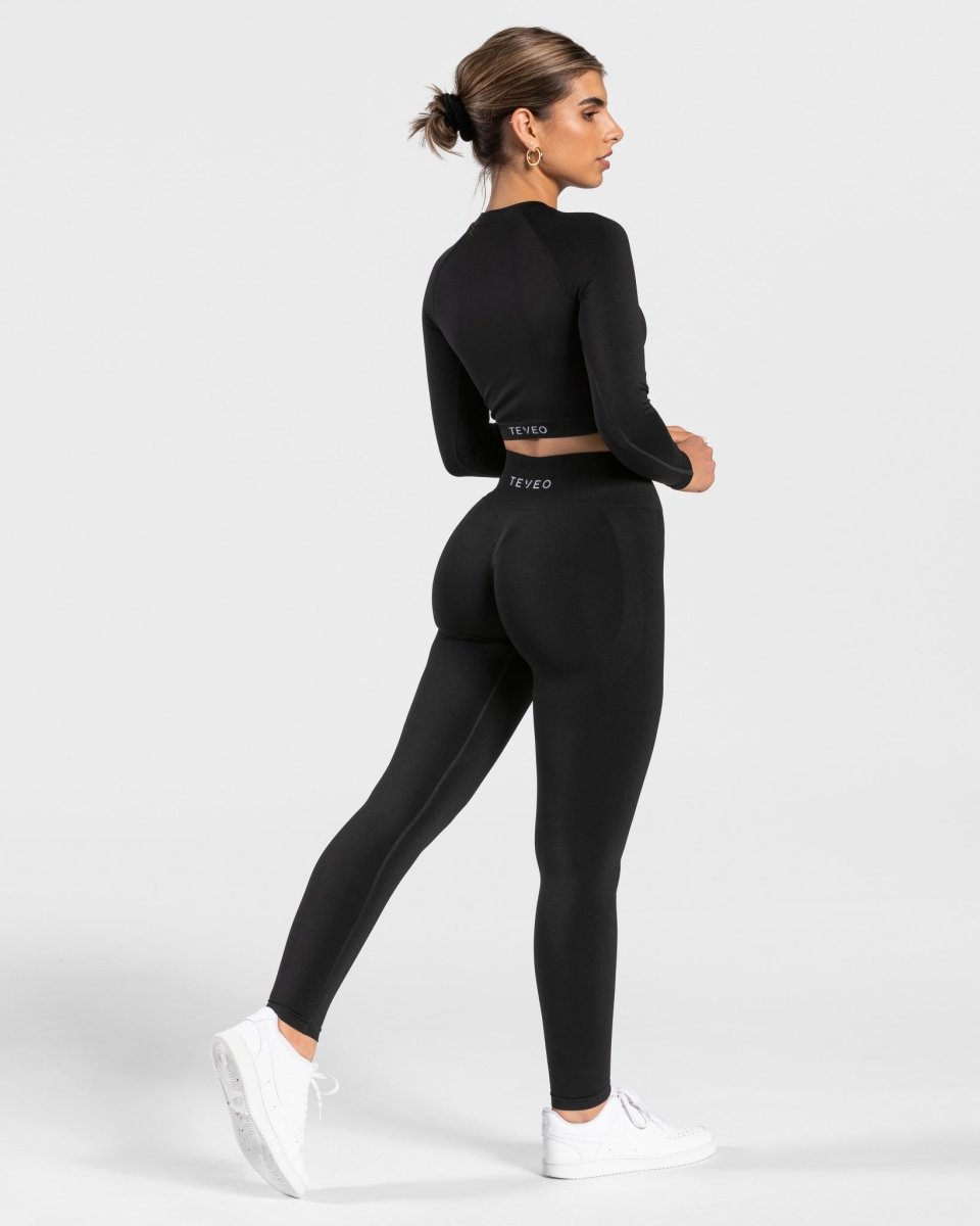 Charming Scrunch Leggings "Schwarz" - TEVEO