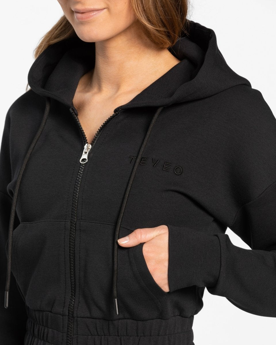 Classic Zip Hoodie "Schwarz" - TEVEO