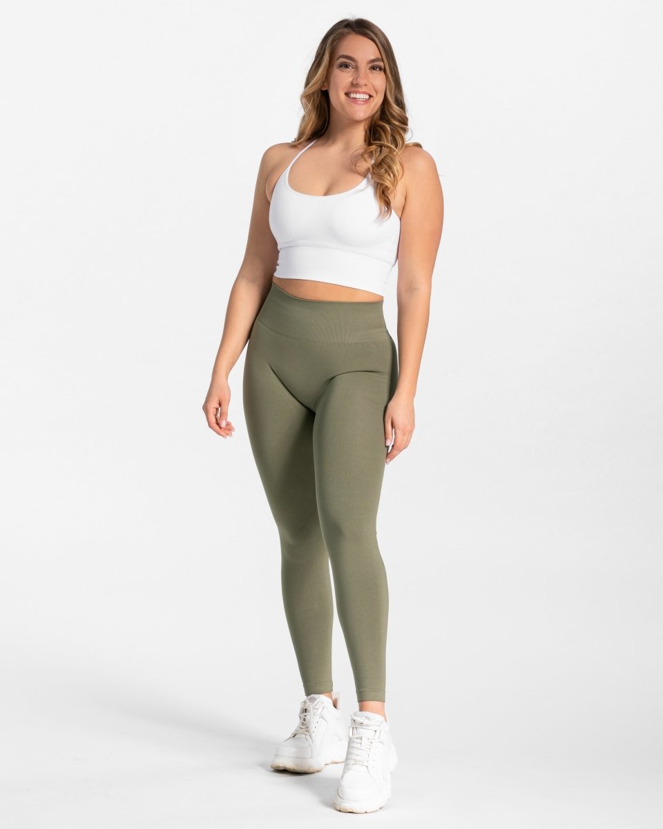 Classy Seamless Leggings "Khaki" - TEVEO