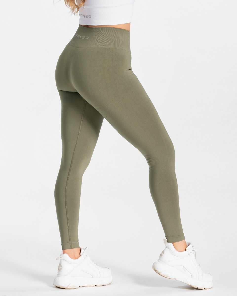 Classy Seamless Leggings "Khaki" - TEVEO